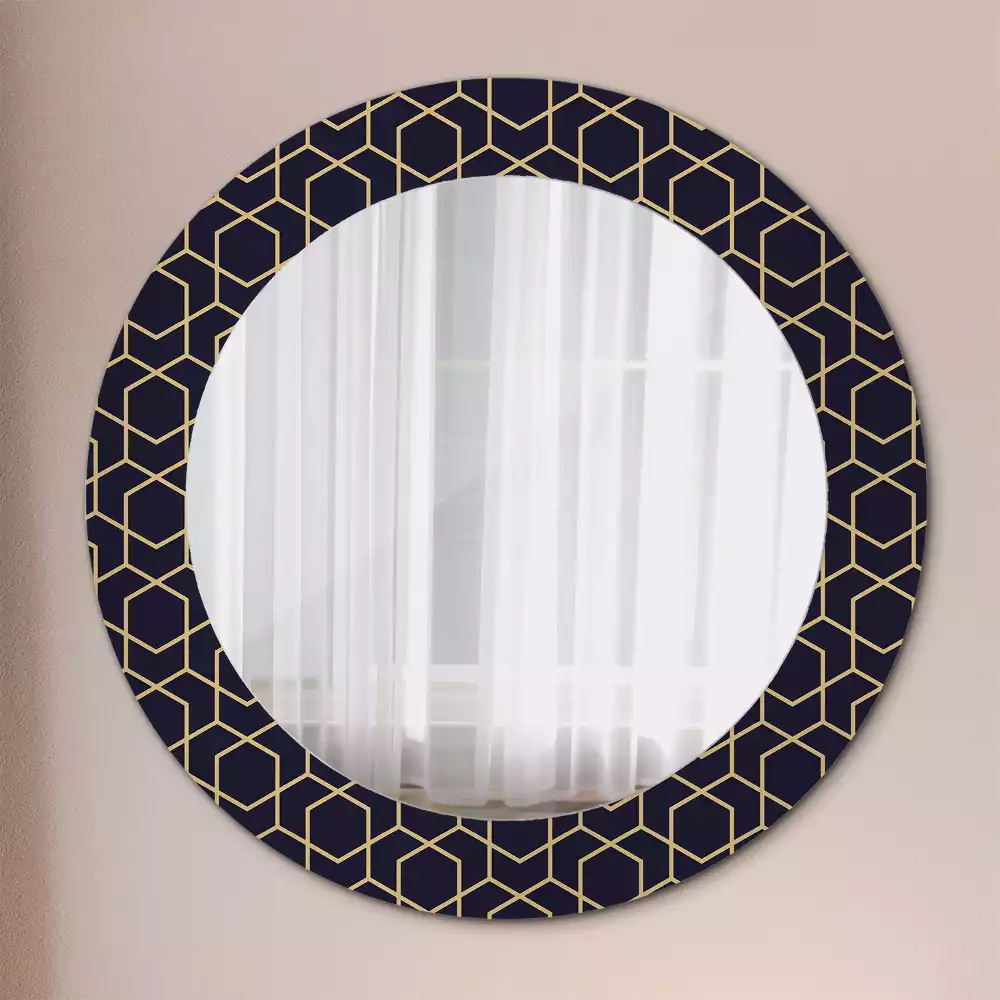 Kulaté dekorativní zrcadlo Abstraktní geometrické