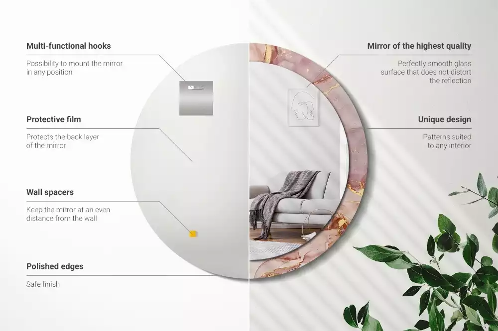 Kulaté zrcadlo s potiskem Abstraktní tekutina