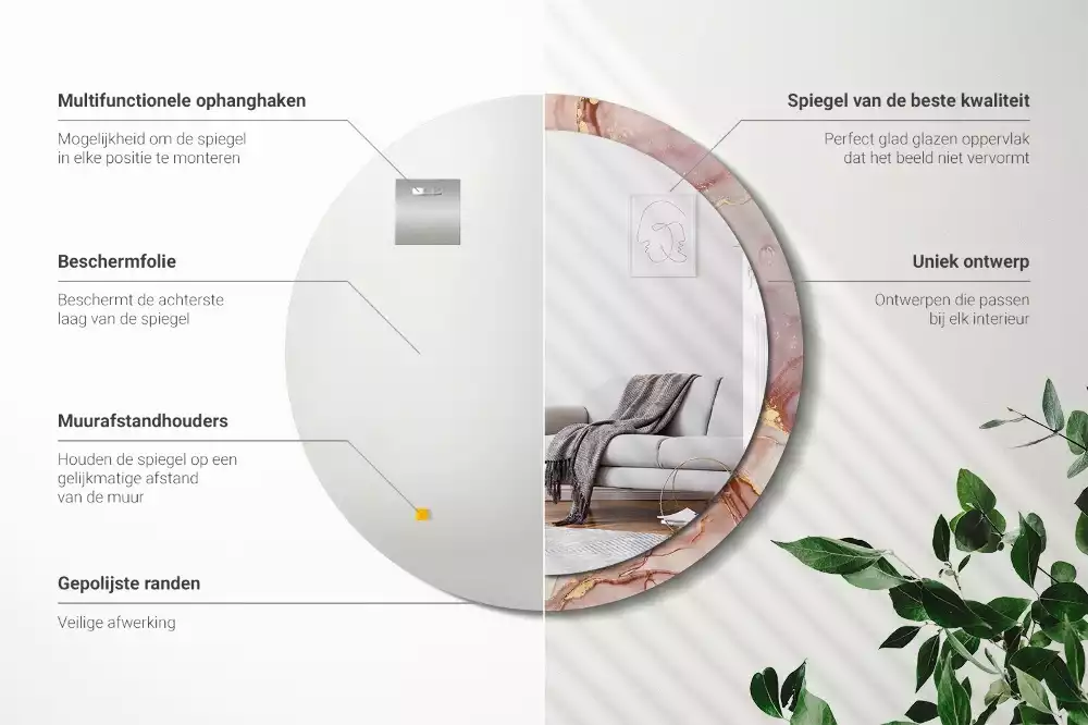 Kulaté zrcadlo s potiskem Abstraktní tekutina