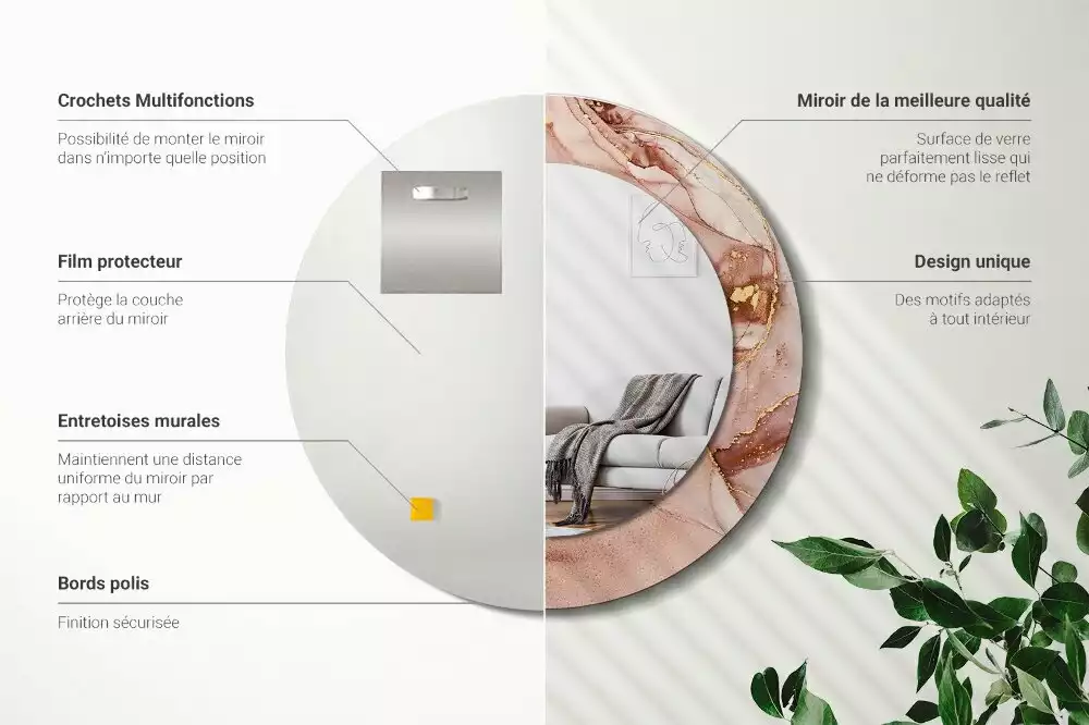 Kulaté zrcadlo s potiskem Abstraktní tekutina