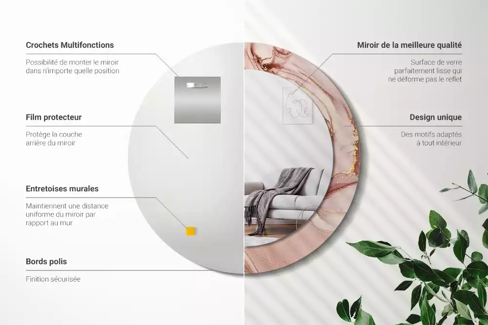 Kulaté zrcadlo s potiskem Abstraktní tekutina