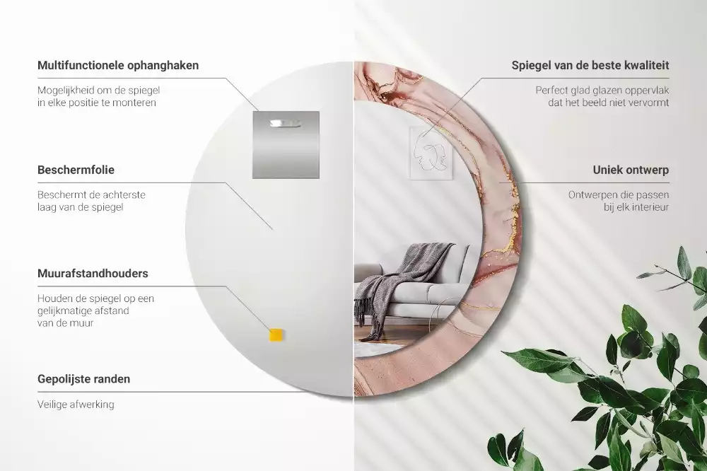 Kulaté zrcadlo s potiskem Abstraktní tekutina