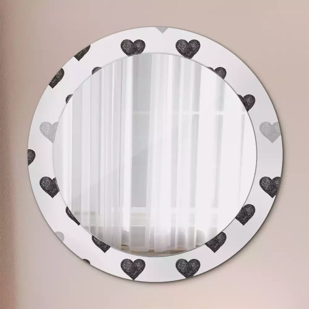 Kulaté dekorační zrcadlo na zeď Abstraktní srdce