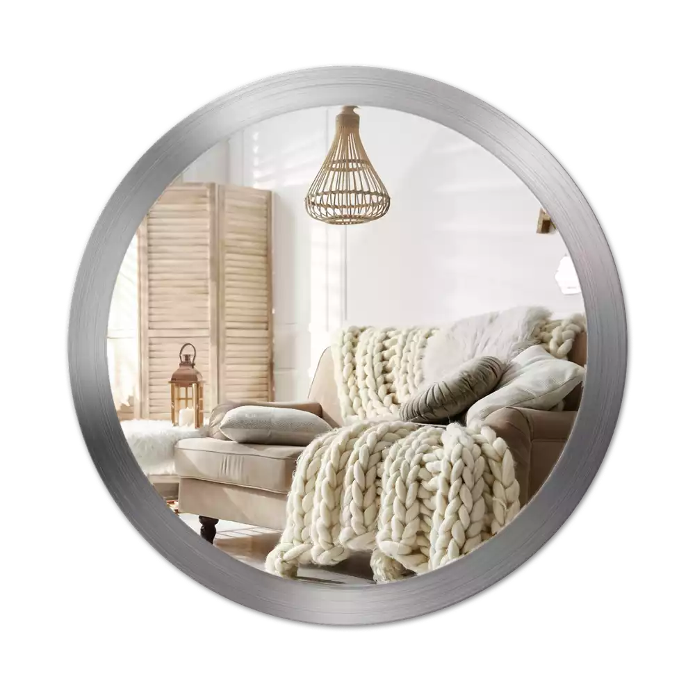 Kulaté zrcadlo s potiskem Imitace kovu