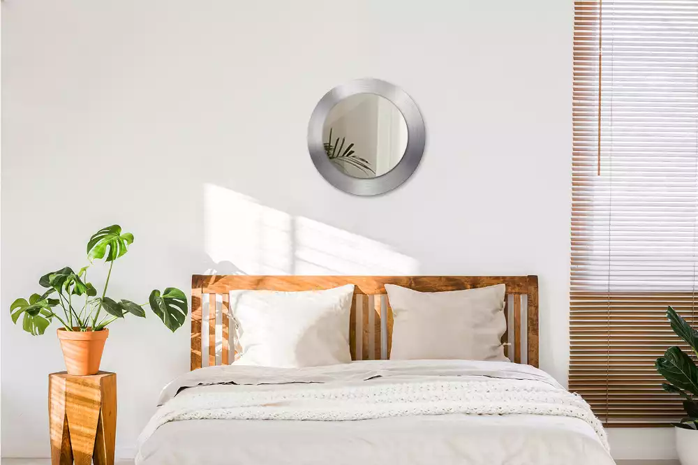 Kulaté zrcadlo s potiskem Imitace kovu