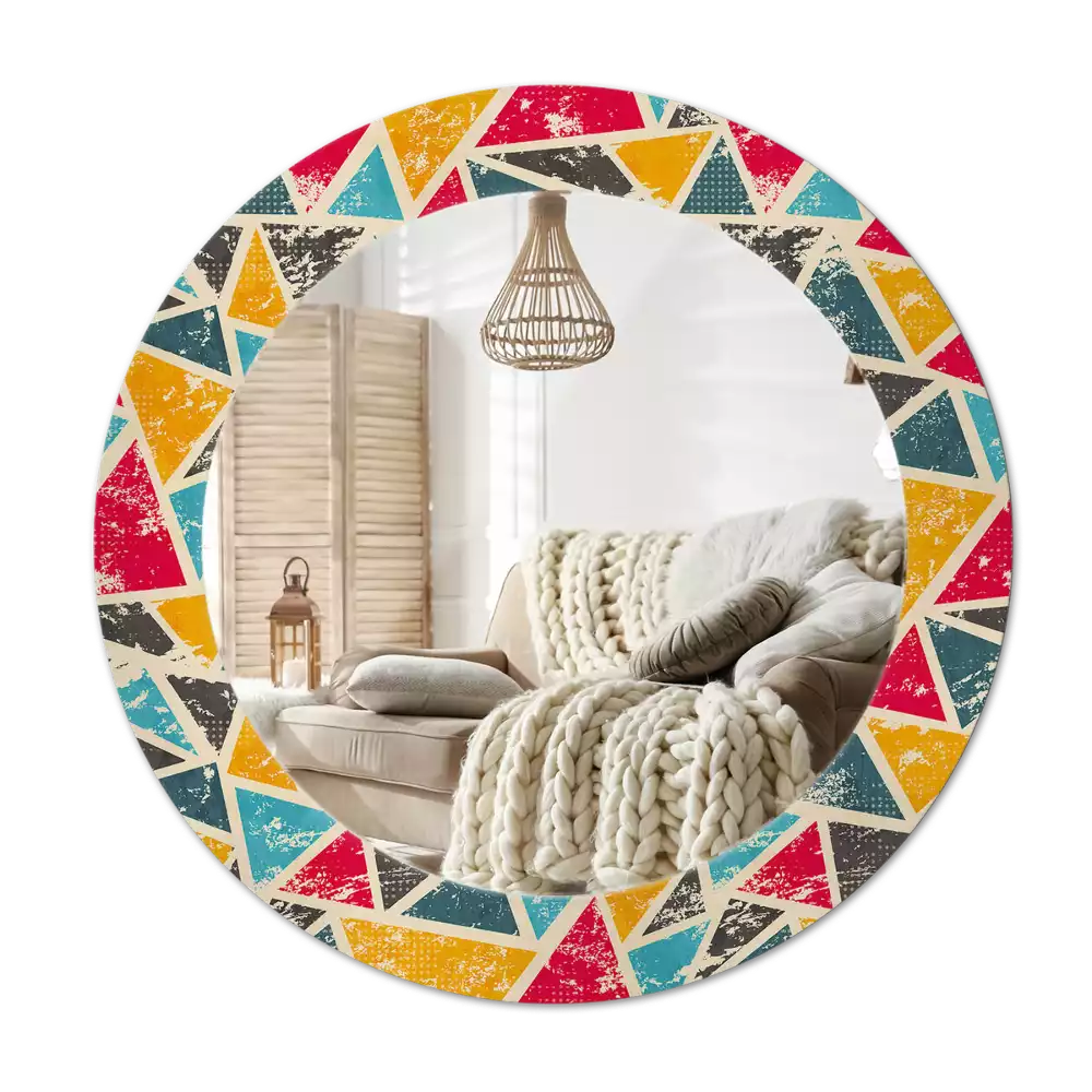 Kulaté zrcadlo s potiskem Retro kompozice