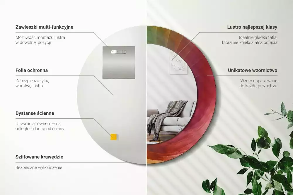 Kulaté zrcadlo s potiskem Barevná paleta