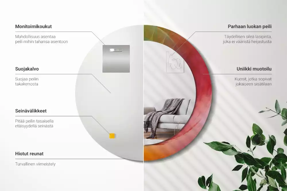 Kulaté zrcadlo s potiskem Barevná paleta