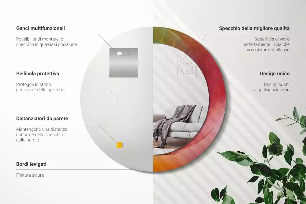 Kulaté zrcadlo s potiskem Barevná paleta