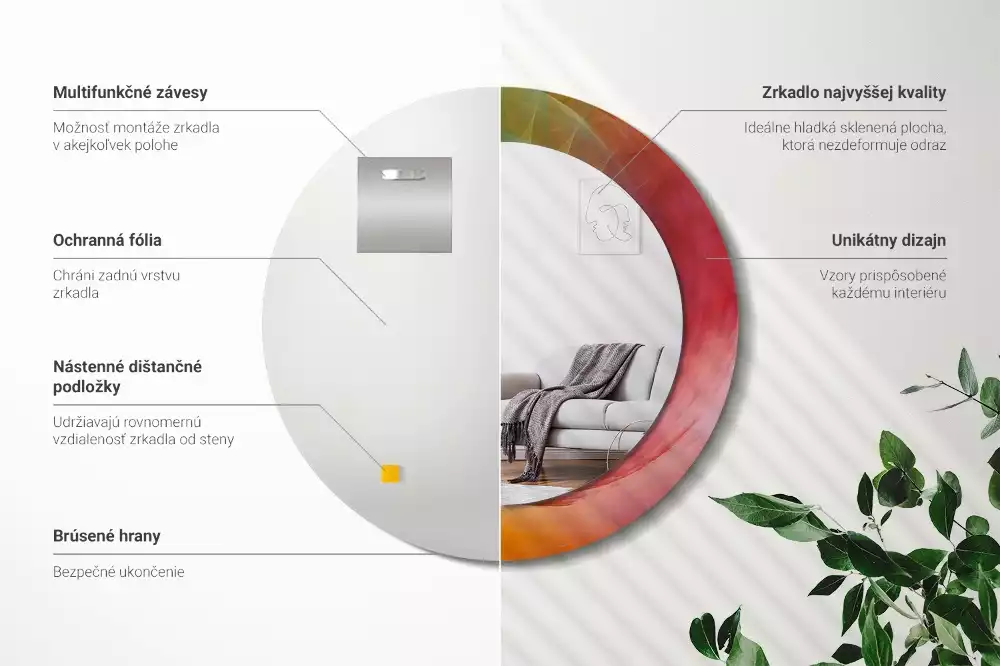 Kulaté zrcadlo s potiskem Barevná paleta