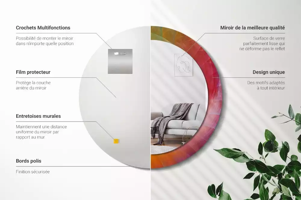 Kulaté zrcadlo s potiskem Barevná paleta