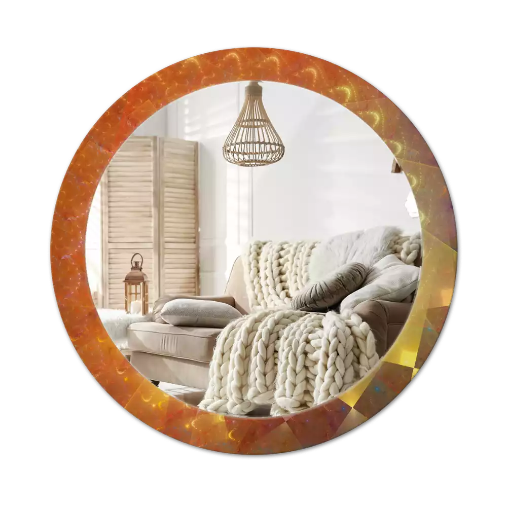 Kulaté zrcadlo s potiskem Spirálová abstrakce