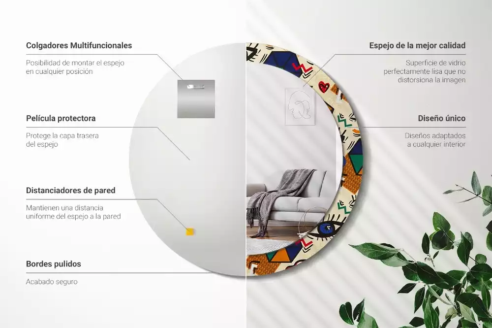 Kulaté zrcadlo s potiskem Pop art styl