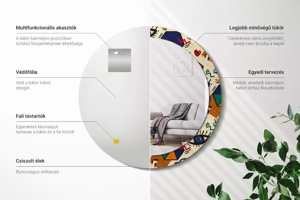 Kulaté zrcadlo s potiskem Pop art styl