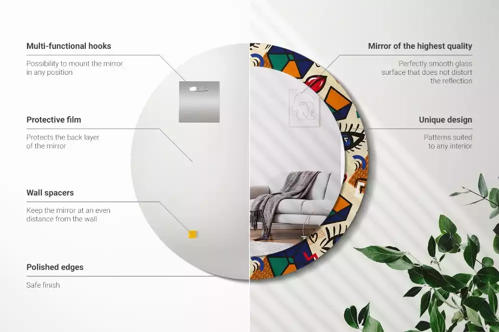 Kulaté zrcadlo s potiskem Pop art styl