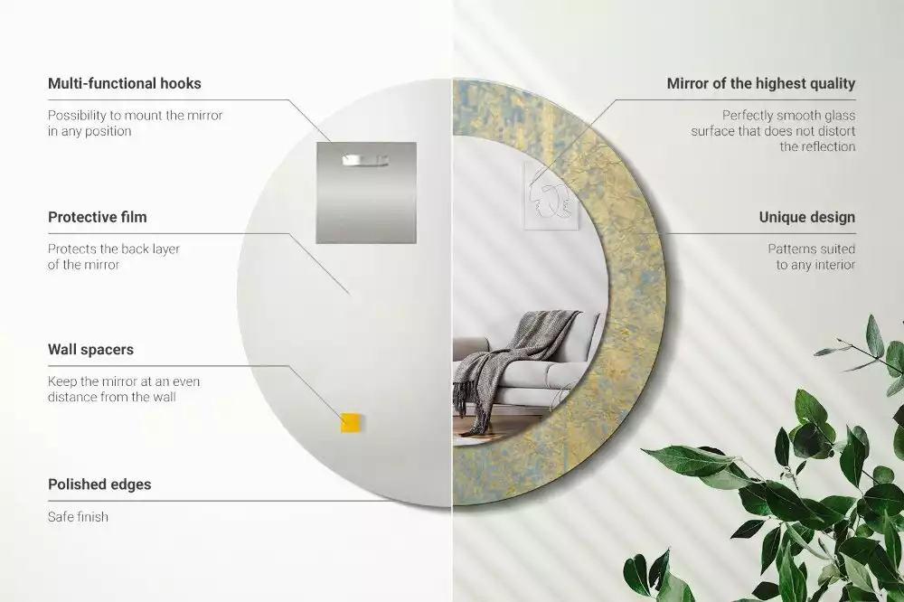 Kulaté zrcadlo s potiskem Loft vzor