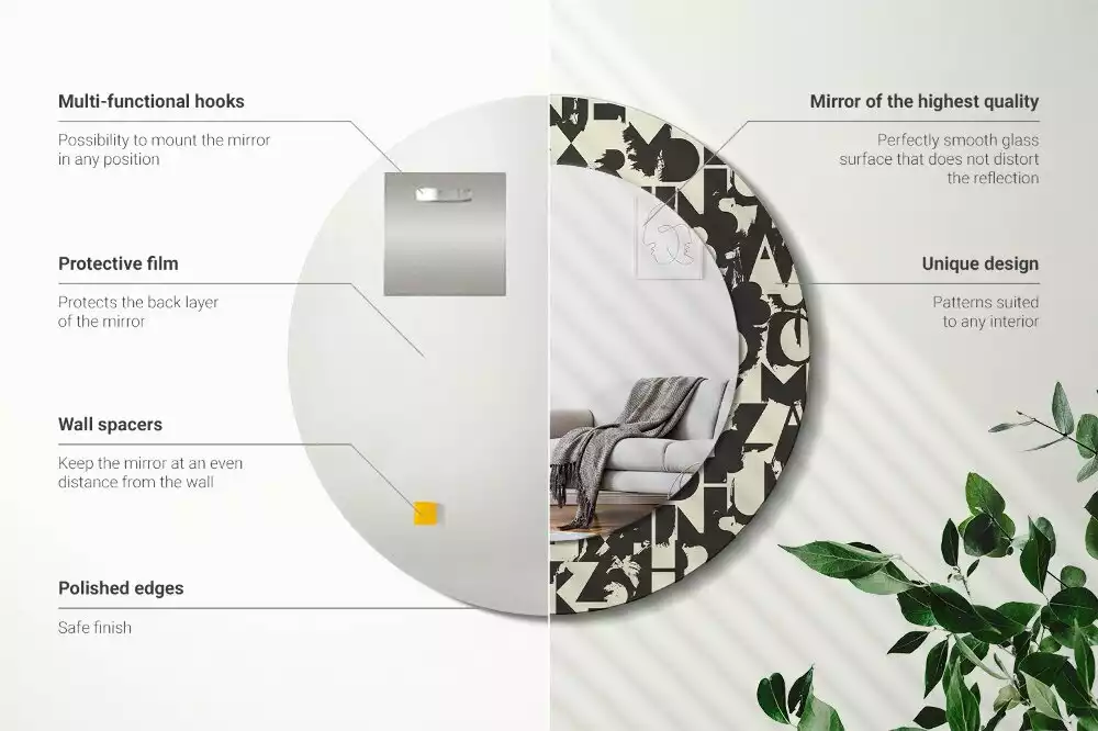 Kulaté zrcadlo s potiskem Dopisy