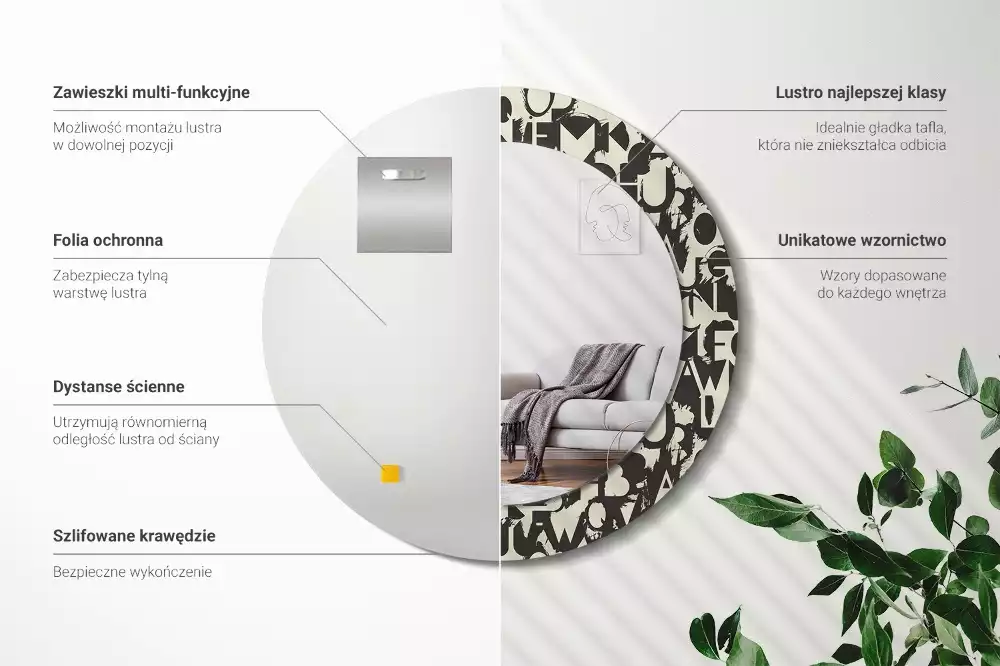 Kulaté zrcadlo s potiskem Dopisy