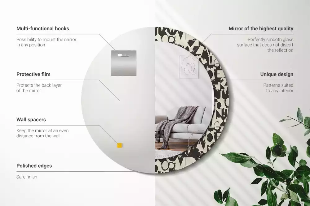 Kulaté zrcadlo s potiskem Dopisy