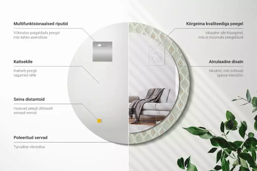 Kulaté zrcadlo s potiskem Klasický vintage vzor