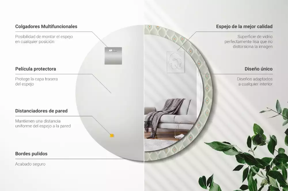 Kulaté zrcadlo s potiskem Klasický vintage vzor