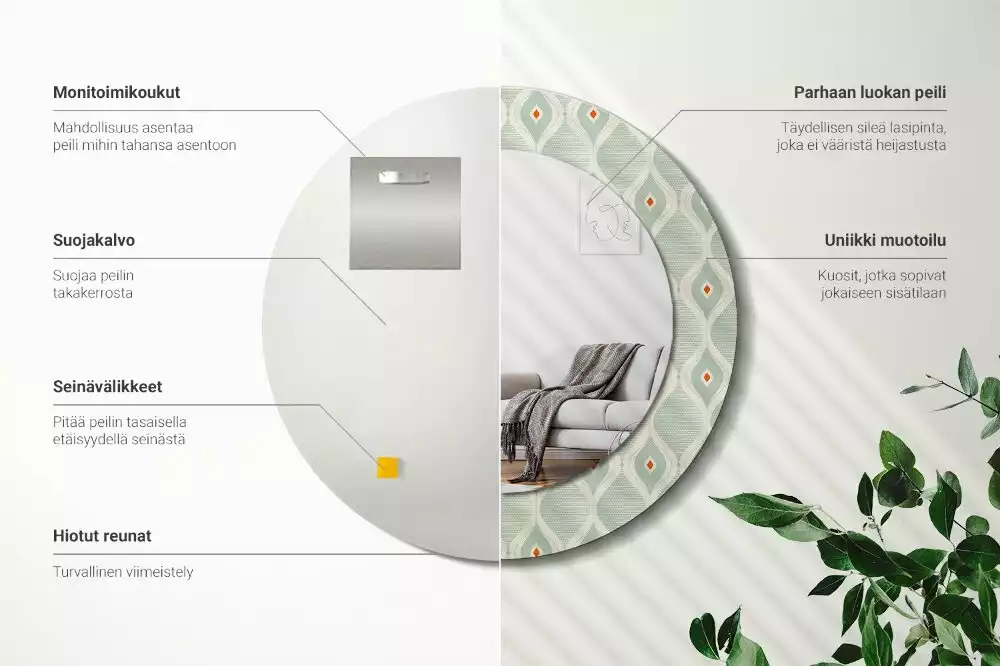 Kulaté zrcadlo s potiskem Klasický vintage vzor