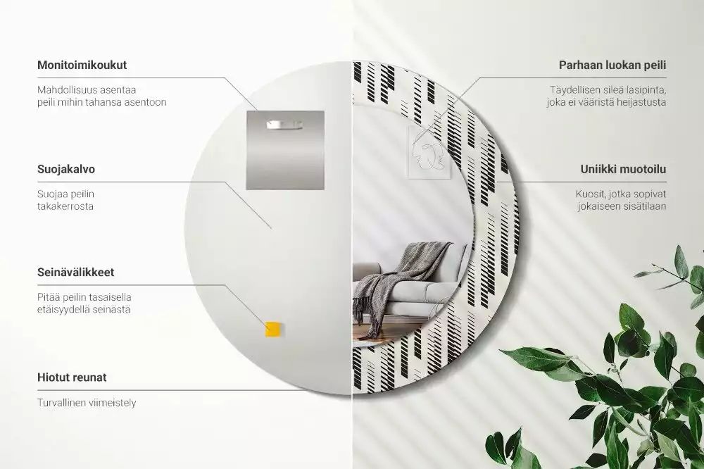 Kulaté zrcadlo s potiskem Pruhovaný vzor