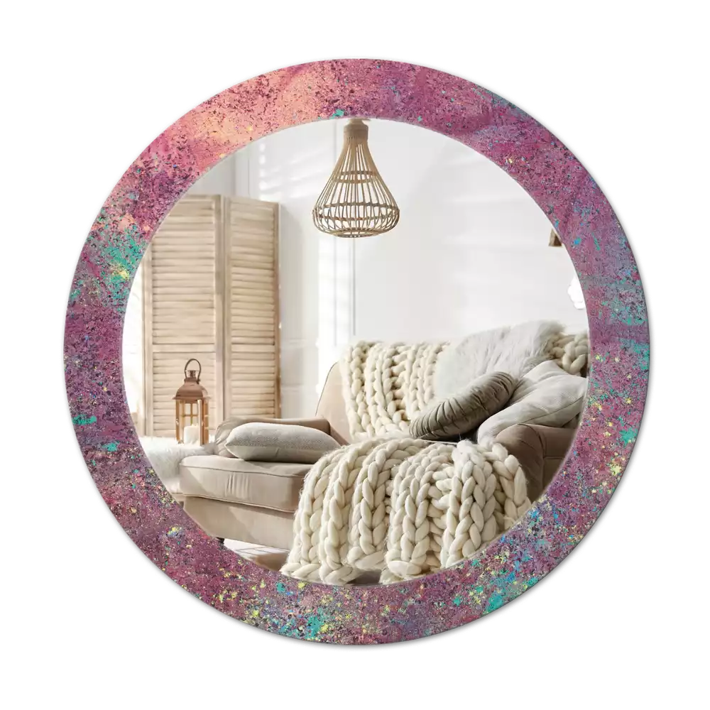 Kulaté zrcadlo s potiskem Festival barev