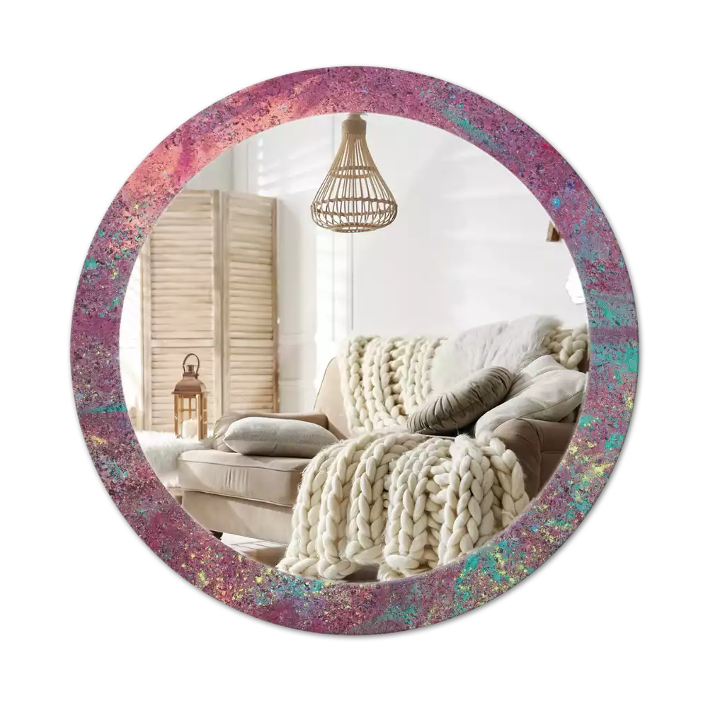 Kulaté zrcadlo s potiskem Festival barev