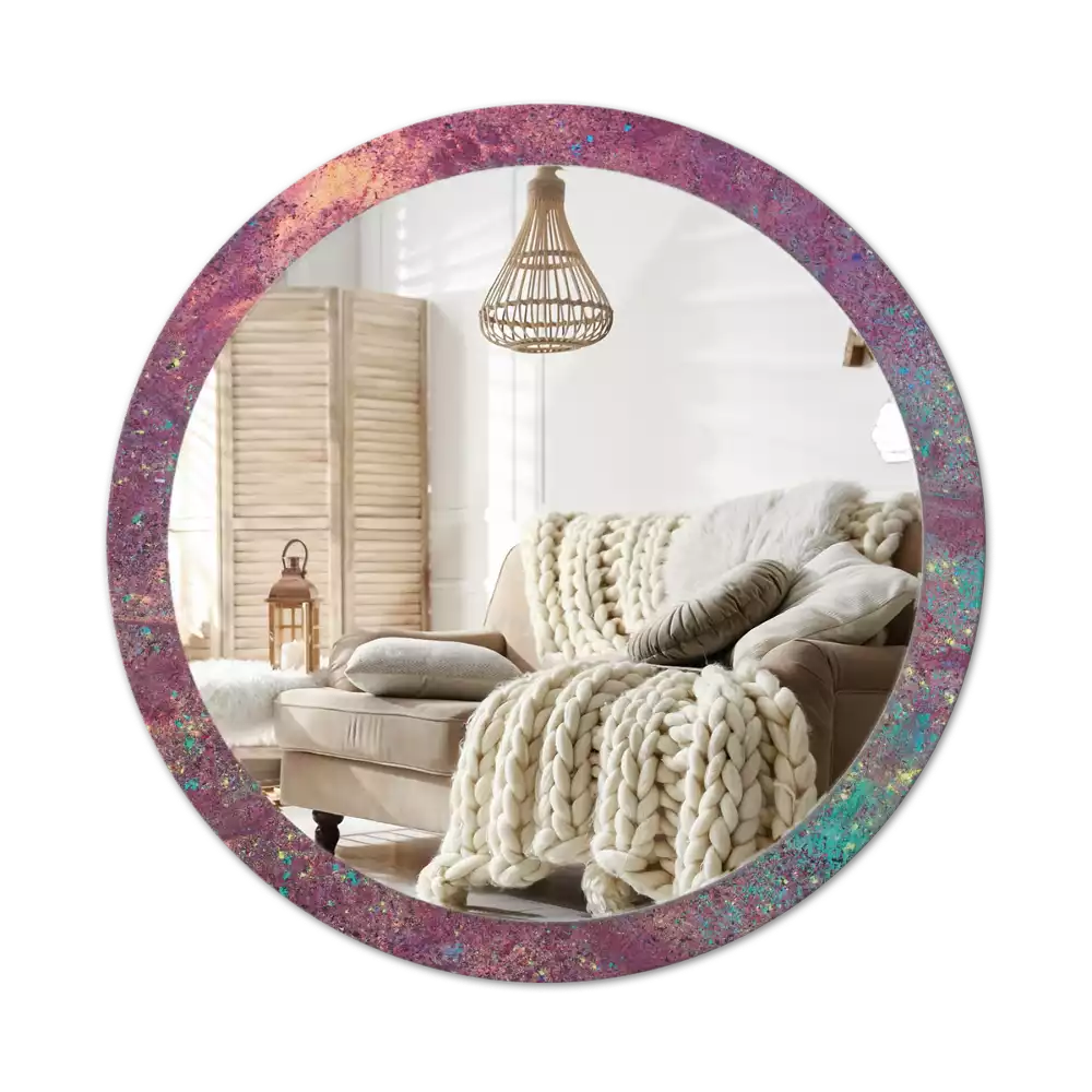 Kulaté zrcadlo s potiskem Festival barev