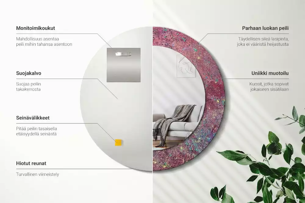 Kulaté zrcadlo s potiskem Festival barev