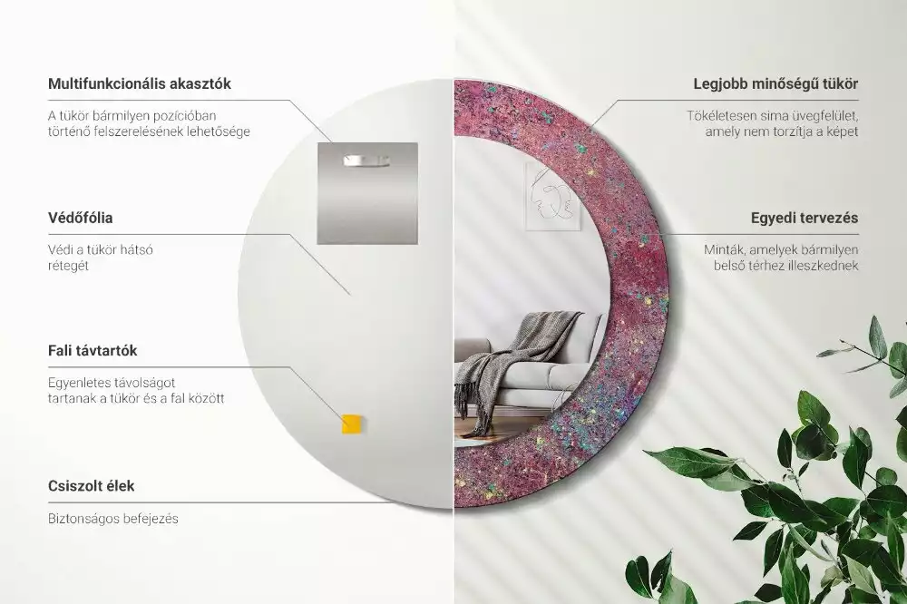 Kulaté zrcadlo s potiskem Festival barev