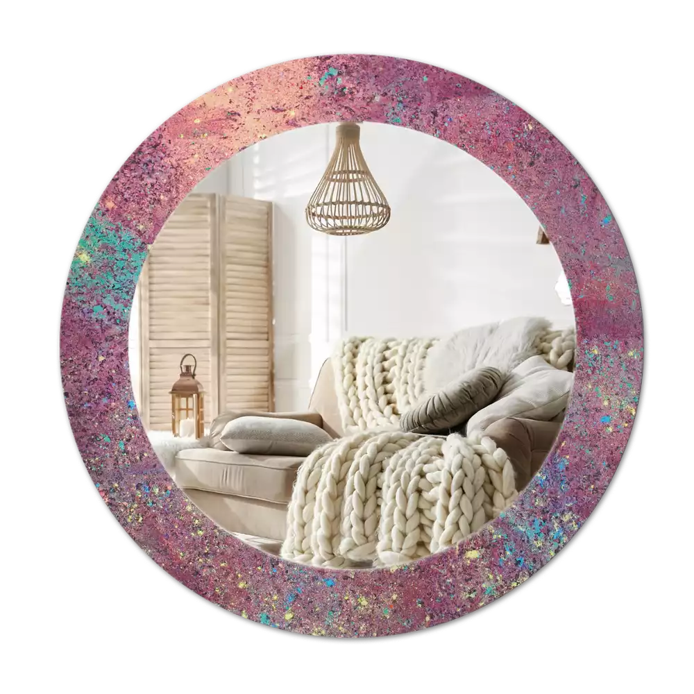 Kulaté zrcadlo s potiskem Festival barev