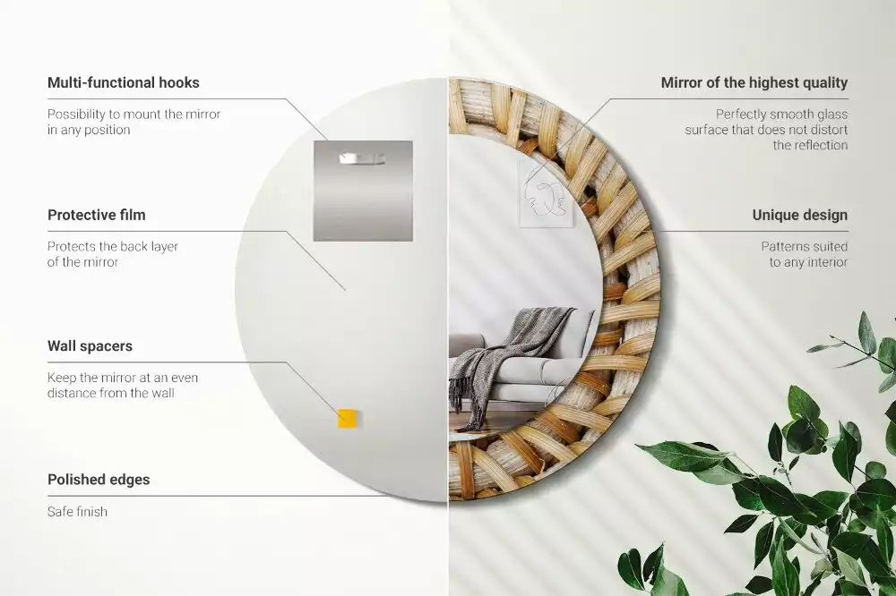 Kulaté zrcadlo s potiskem Prýmek