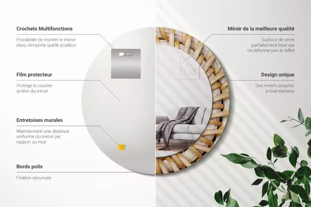 Kulaté zrcadlo s potiskem Prýmek