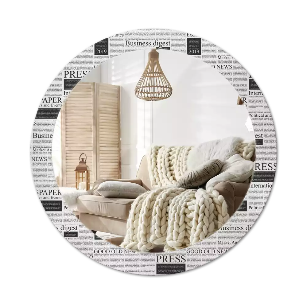 Kulaté zrcadlo s potiskem Noviny