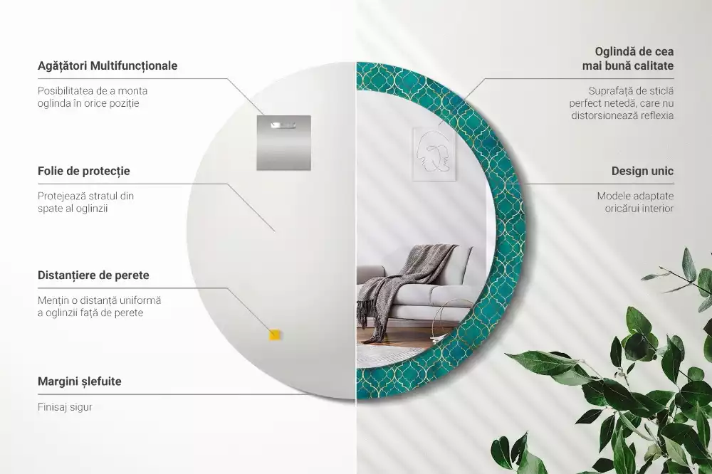 Kulaté zrcadlo s potiskem Barevné složení