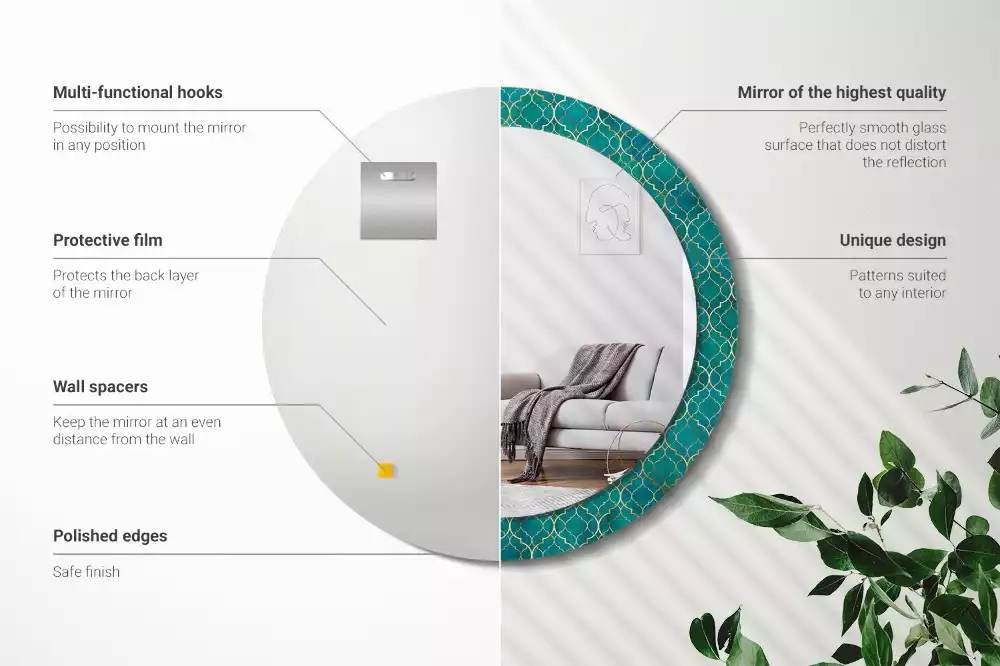 Kulaté zrcadlo s potiskem Barevné složení