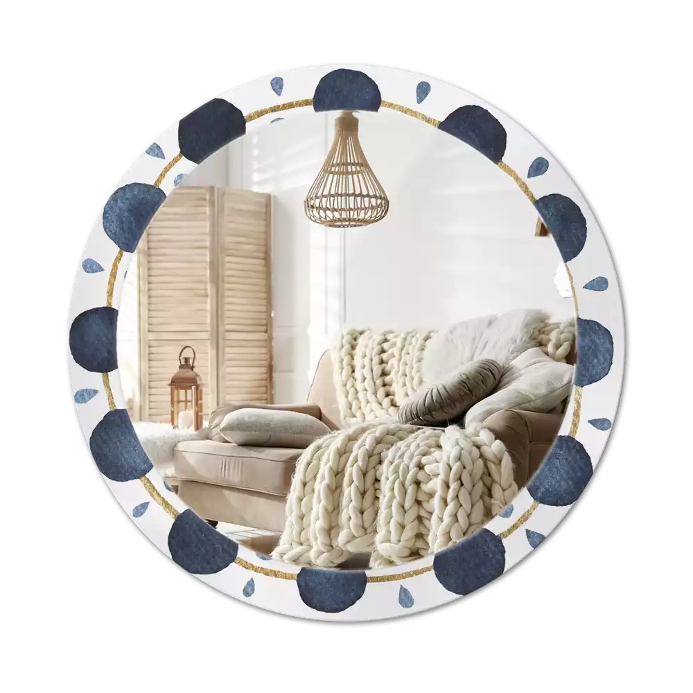 Kulaté zrcadlo s potiskem Měsíční mandala