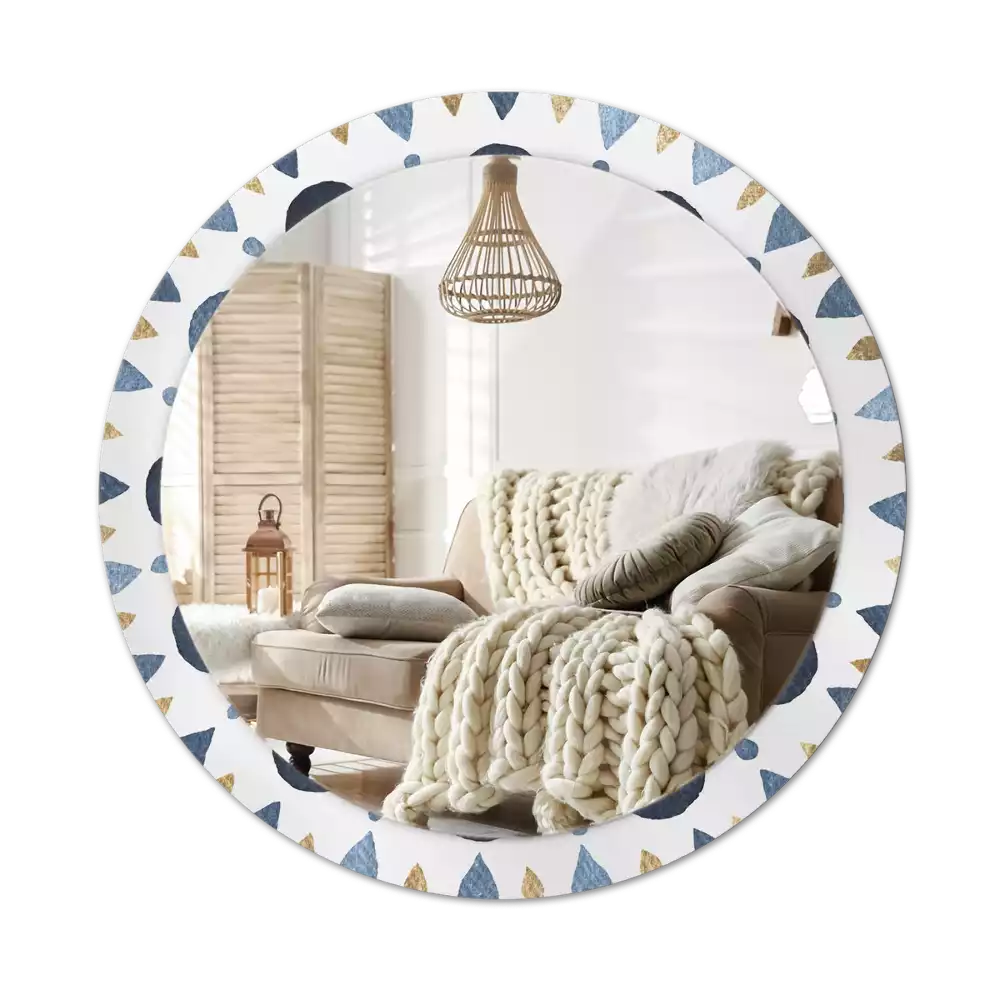 Kulaté zrcadlo s potiskem Měsíční mandala