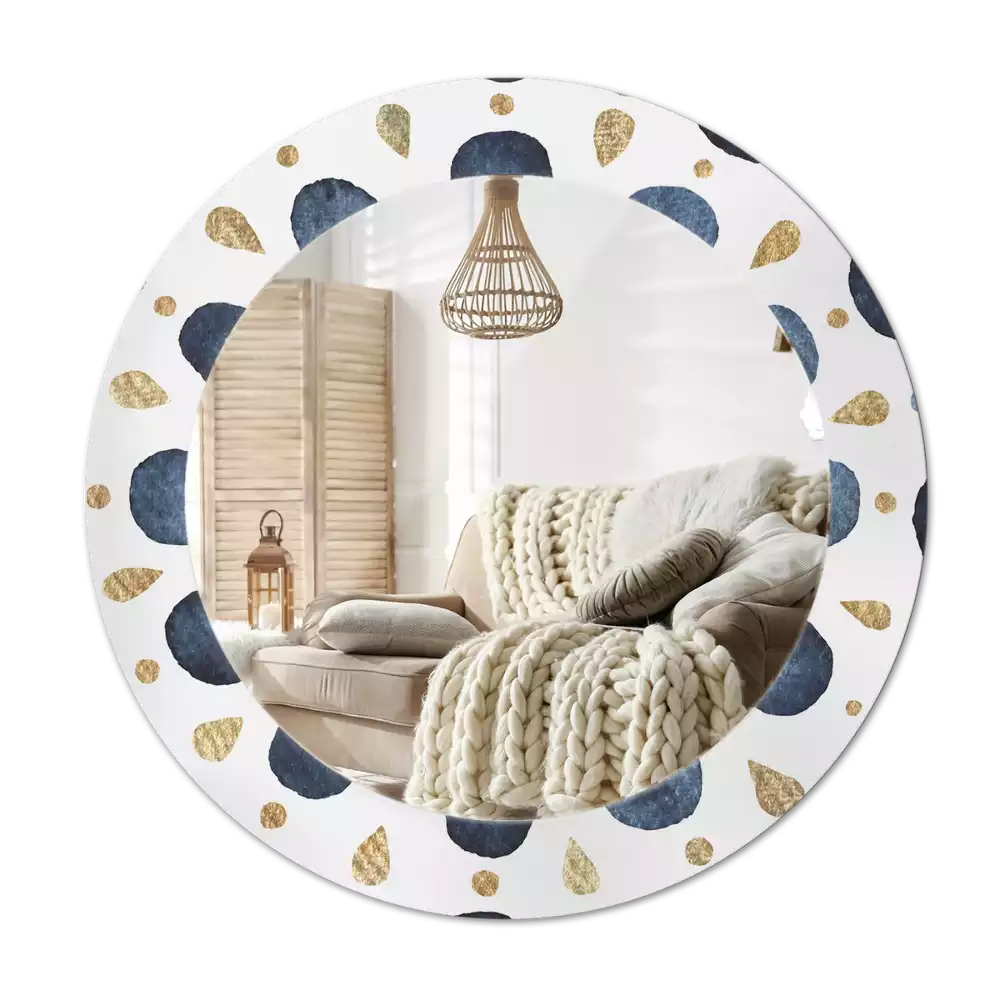 Kulaté zrcadlo s potiskem Měsíční mandala