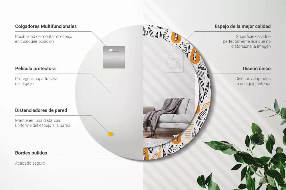 Kulaté zrcadlo s potiskem Papayas