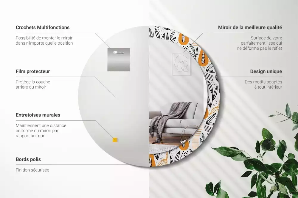 Kulaté zrcadlo s potiskem Papayas