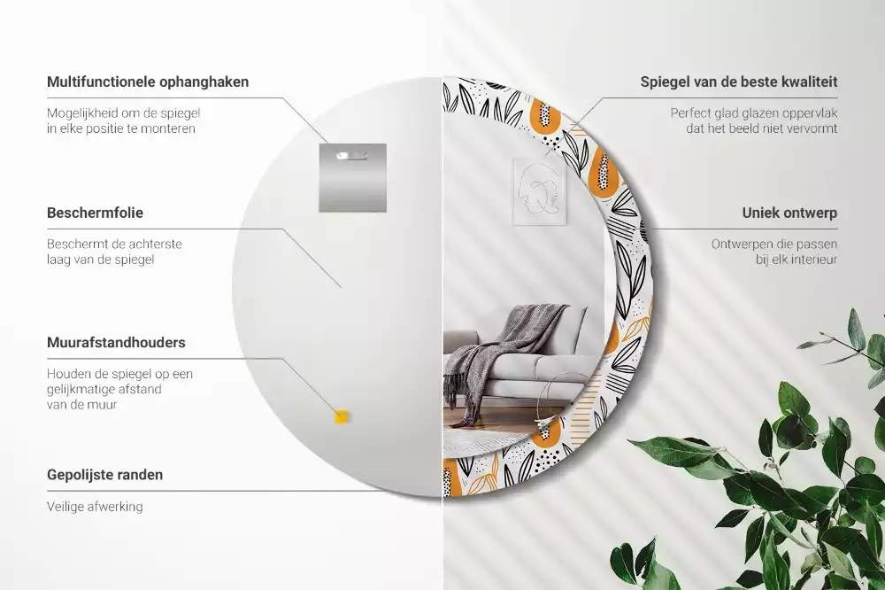 Kulaté zrcadlo s potiskem Papayas