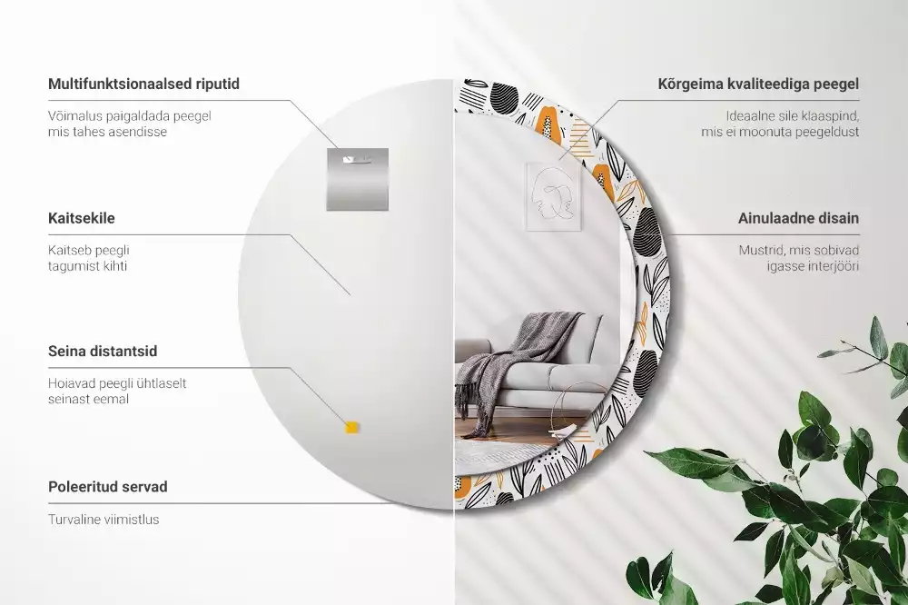 Kulaté zrcadlo s potiskem Papayas