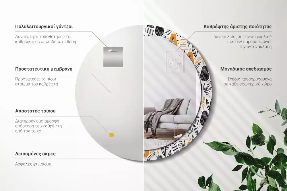 Kulaté zrcadlo s potiskem Papayas