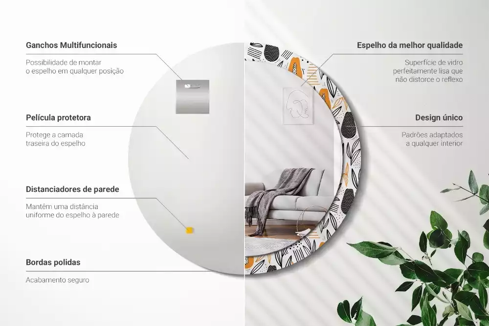 Kulaté zrcadlo s potiskem Papayas