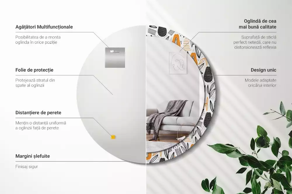 Kulaté zrcadlo s potiskem Papayas