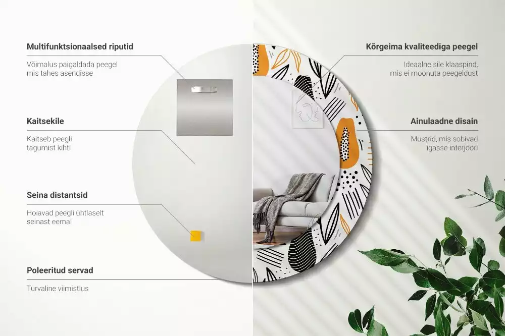 Kulaté zrcadlo s potiskem Papayas