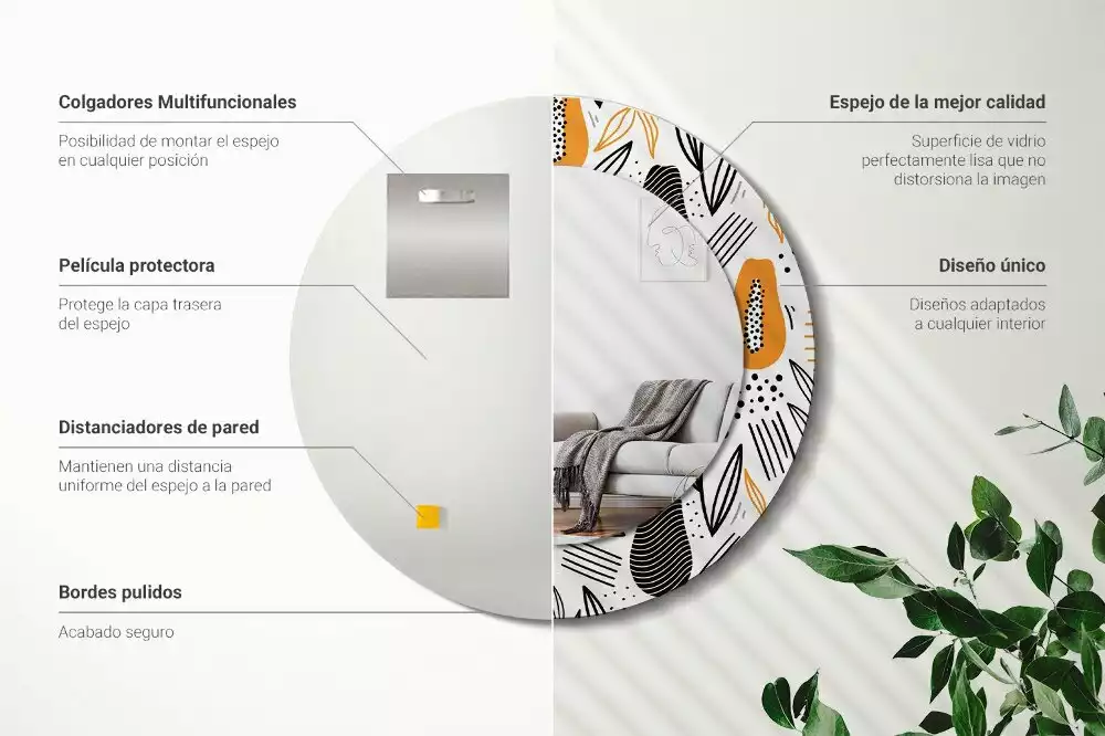 Kulaté zrcadlo s potiskem Papayas